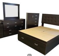 King size bed with storage boxes and drawers 
