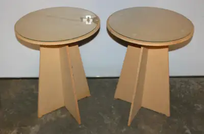 Pair of 20" Round Accent Tables with Glass Tops, View more