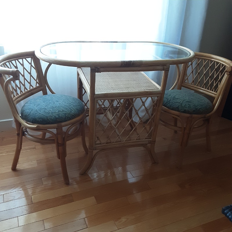 Vintage Rattan Bistro Set Dining Tables & Sets Fredericton Kijiji