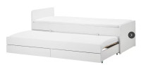 Ikea SLÄKTBed frame w/pull-out bed + storage, white, Twin