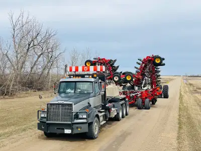 Rosetown Towing Inc. Rosetown Sk. 306-831-7373 Air Seeder and Equipment Towing Grain Bin Hauling Pil...