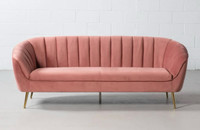 Pink velvet sofa NEW