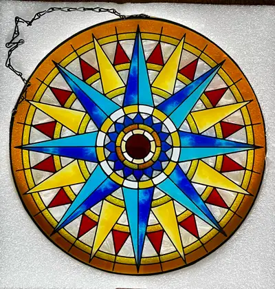 Sun Stained Glass Window Hanging, View more