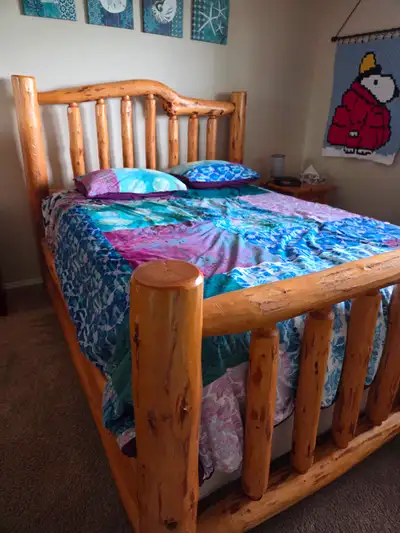 Log bedroom set - Queen bed, View more