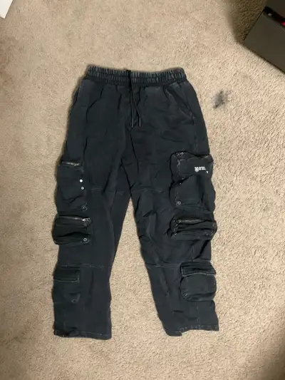 YOUNGLA “Stacked Cargo Sweats” Large , View more