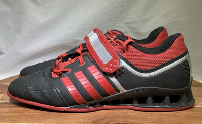 Adidas Adipower Weightlifting Shoes SIZE US 11.5 Mens Black Red Athletic Gym Weight lifting Squattin...