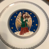 Mikasa Platinum Angel Musicians Set of 4 Lunch Plates Christmas