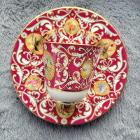 Rare antique jeweled royal worcester teacup set