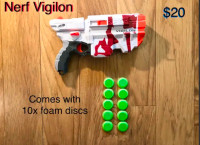 Nerf Vortex Vigilan disc blaster with 10x discs