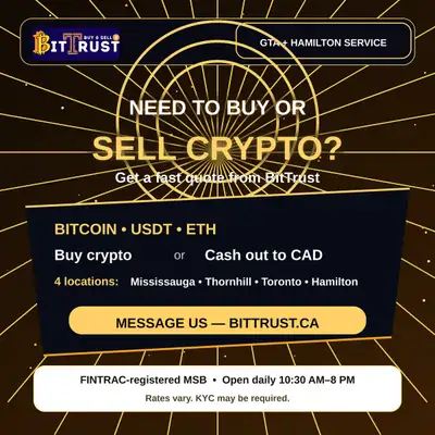 CAD FOR CRYPTO | USDT, BTC, ETH + MORE | OTC WALK IN SERVICE, View more