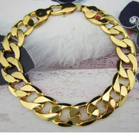 Awesome men's gold filled bracelets Figaro cuban