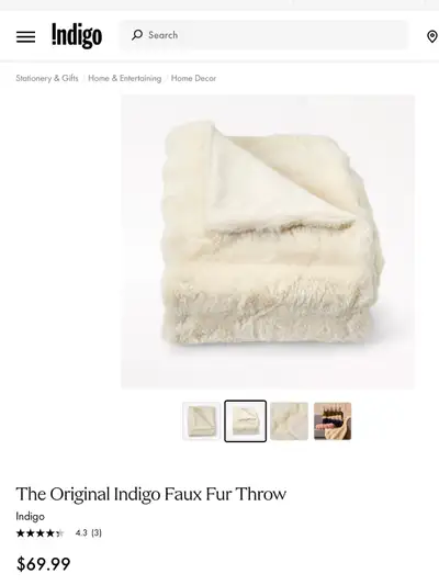 Indigo Ivory Throw New, View more