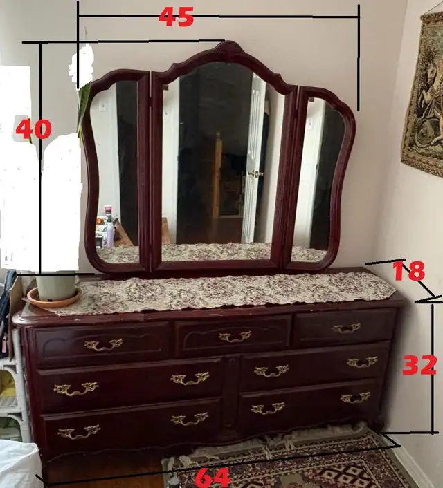  Cherrywood French provincial dresser, solid wood 63826839805185120