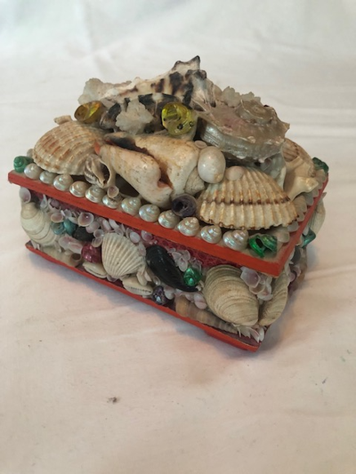 DECORATIVE BOX MADE OF ASSORTMENT SEASHELLS, View more