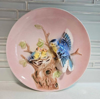 Pink bluebird plate