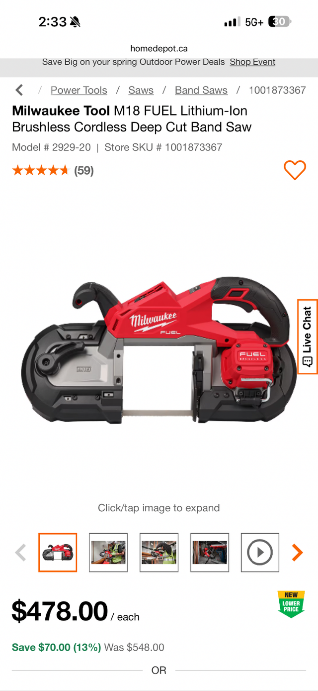Milwaukee Tool M18 FUEL Brushless Cordless Deep Cut Band Saw in Power Tools in City of Toronto - Image 4
