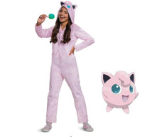 Jigglypuff Pokemon Costume Hooded Jumpsuit with Microphone