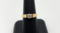 14K Yellow & White Gold Solitaire Engagement Diamond Ring $735