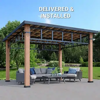 14x12 Yardistry Modern Slant Roof Gazebo - Brand  New, View more
