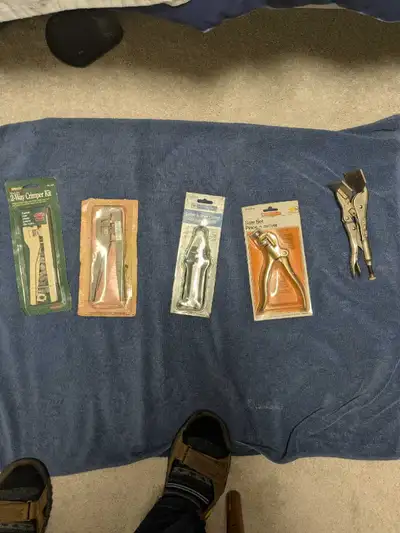 Crimper Tools, Saw Set, Cable and Wire Cutter and Vice-Grip Clam, View more