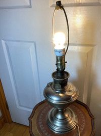 Vtg Electrified No. 9 Aladdin Mantle Lamp Co Nickel Chrome Lamp