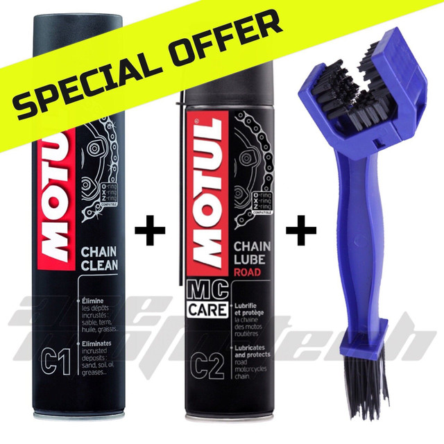 ★ MOTUL Chain Care Kit ★ 40% OFF ★ C1 Cleaner + Brush + C2 Lube in Motorcycle Parts & Accessories in Oakville / Halton Region - Image 2