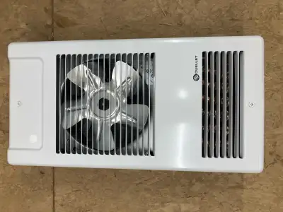 Ouellet 2000 watt electrical fan forced heater. 240 volt, white. Installed but never turned on.