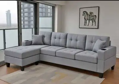 Biggest Sunday Sale Modern Sectional Sofa L-Sofa Couch Family, View more