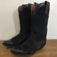 Vintage distressed leather cowboy boots (femme)