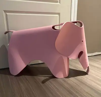 Kids Pink Elephant Chair (Eames repro), Round Side Table, Light, View more