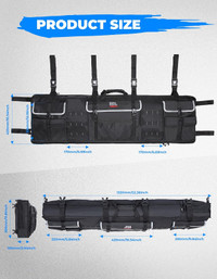 Double UTV Gun Bag Rack, Soft Carrier Case, Rear Roll Cage