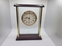 Decorative Wood Gold Glass Clock