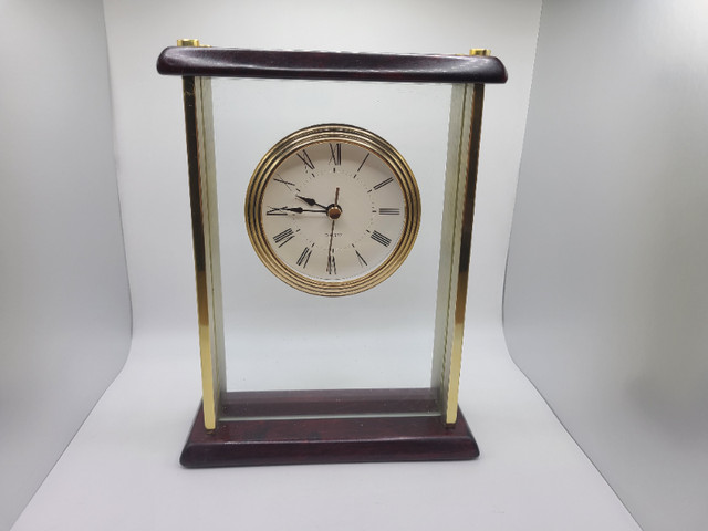 Decorative Wood Gold Glass Clock in Home Décor & Accents in St. Catharines