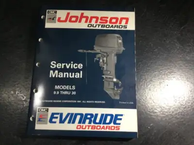 Factory OEM 1992 Johnson Evinrude OMC Outboards "EN" 9.9 thru 30 Service Manual 9.9, 10, 14, 15, 20,...