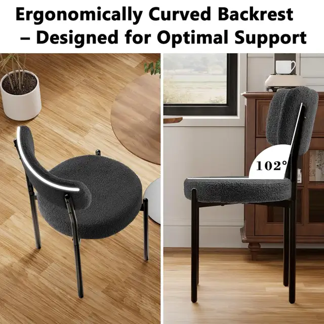 Upholstered Boucle Dining Room Chair Mid Century Modern Chair w in Chairs & Recliners in Markham / York Region - Image 8