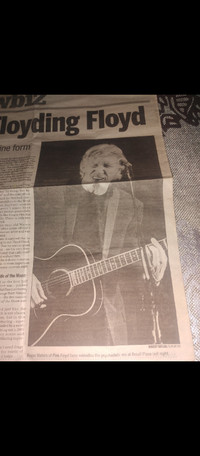 PINK FLOYD - ROGER WATERS - 2007 NEWS PAPER ARTICLE