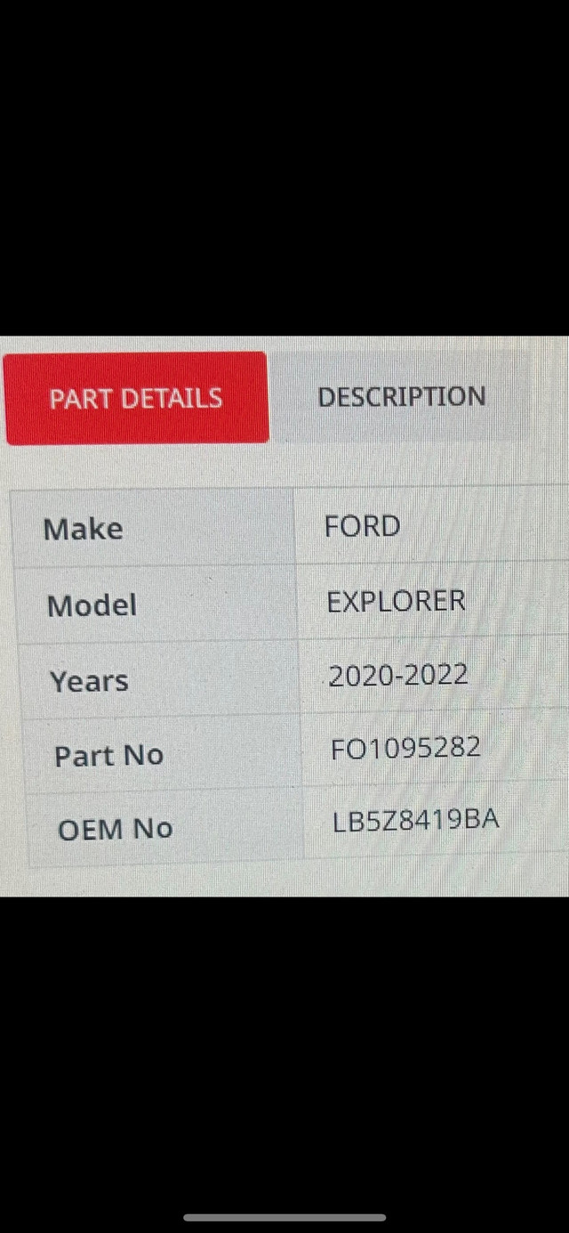 2020-2022 Ford Explorer Lower Moulding  in Auto Body Parts in Sault Ste. Marie - Image 3