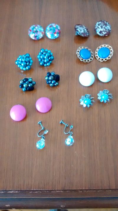 Vintage Earnings Costume Jewelry 1950 "s to 1960 's some clip on and screw on backings each set sold...