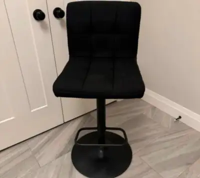 Swivel black adiustable bar stool seat height below, View more