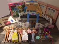 HUGE BARBIE HORSE RANCH PLAYSET AND DOLLS!