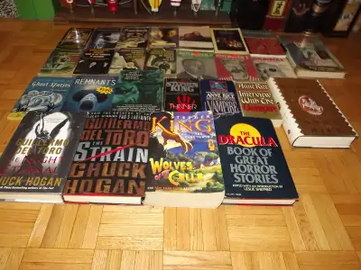 28 HORROR BOOKS BUNDL:DEL TORO,HITCHCOCK,RICE,DRACULA,FRANK, View more