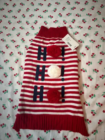 Ricki’s cat and dog red and white candy cane Christmas outfit , View more