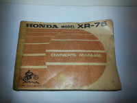 $100 Honda Model XR-75 Owners Manual 1974