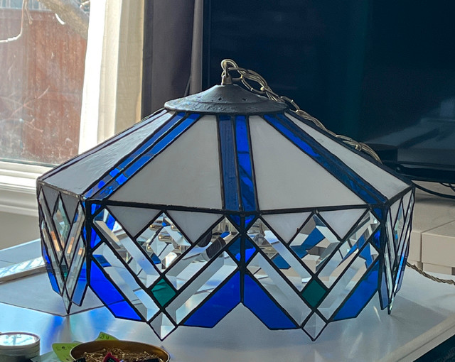 Handmade (by owner) stained glass hanging lamp in Indoor Lighting & Fans in Winnipeg