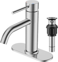 FORIOUS Bathroom Faucet, Brushed