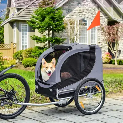Dog Bike Trailer, Grey Color , View more