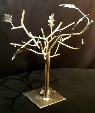 Superb Hand Forged Stainless Steel Autumn Oak Tree Sculpture!, View more