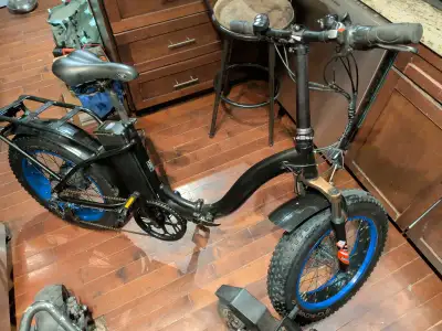Black Fat Tire Folding Ebike, View more