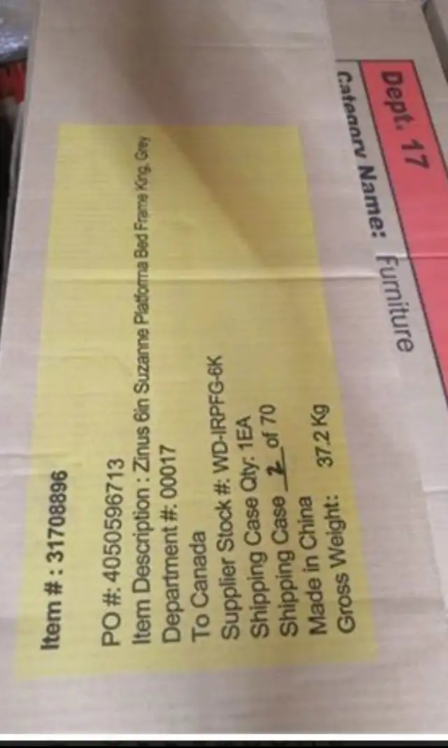 king size platform bed BNIB no box spring needed  in Beds & Mattresses in Dartmouth - Image 4