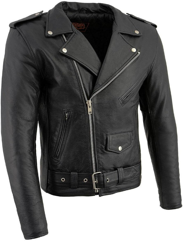 *NWT (Reg. $197)* Men's Black Leather Motorcycle Jacket (4XL) in Men's in Markham / York Region